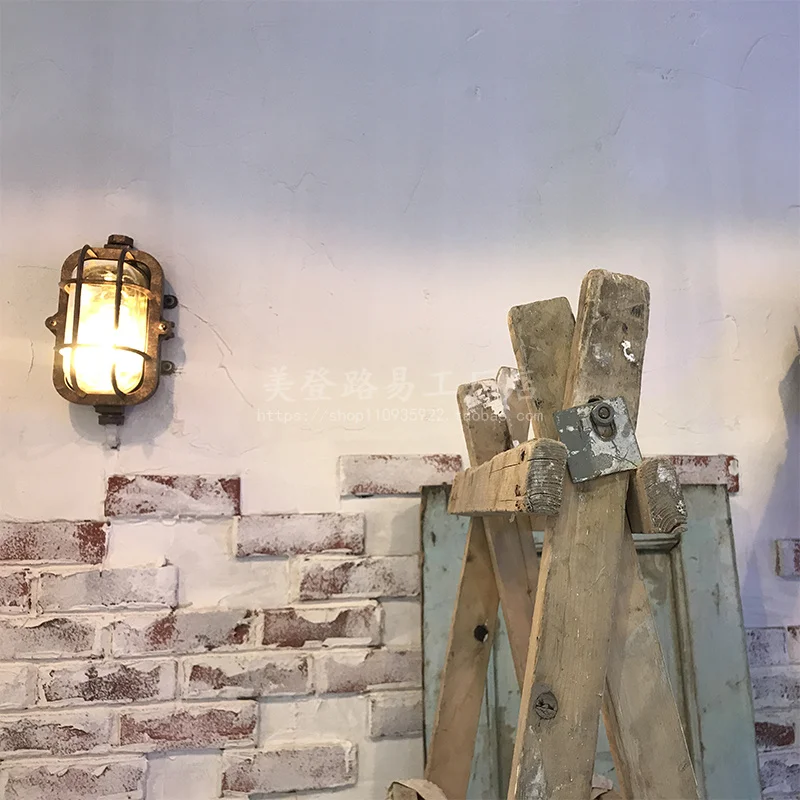 vintage industrial waterproof wall lamp garden Bar glass antique decoration outdoor retro wall lamp