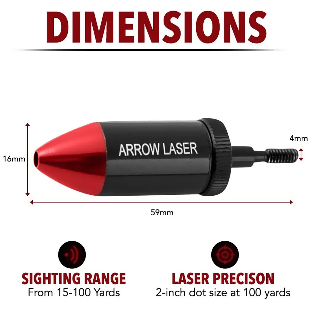 Arrow Laser Sight Tactical Archery Bore Sight Red Dot Laser for Compound Bow Crossbow