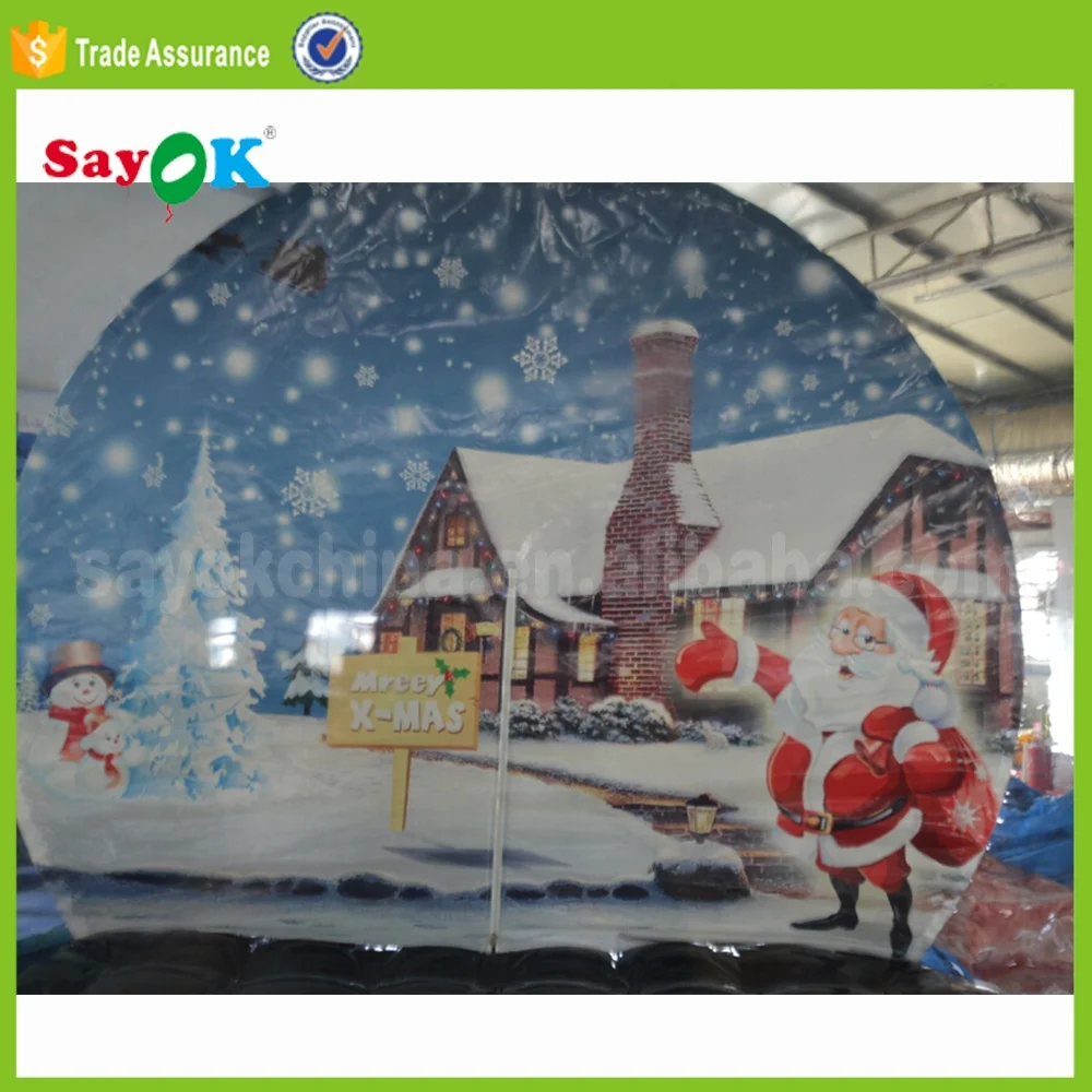 Customized Inflatable Snow Globe Photo Booth Christmas Blow Up Mini Snow Globe