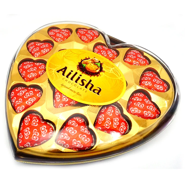 Темные коробочки из Чистого Какао в форме сердца, шоколадные коробочки