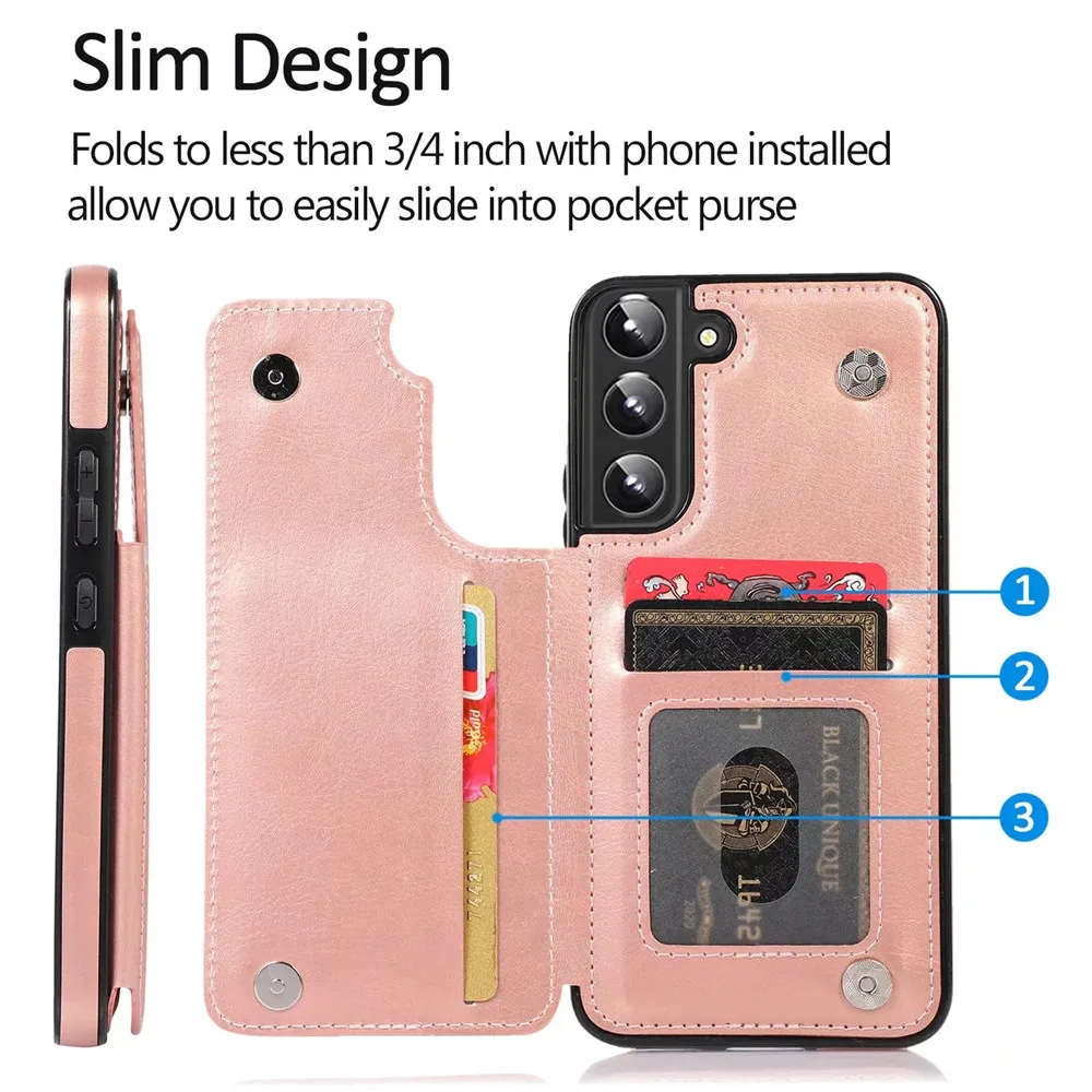 Multifunctional PU Leather Mobile Phone Cover For Samsung Galaxy S23, Wallet Case With Card Slot For S23 Ultra