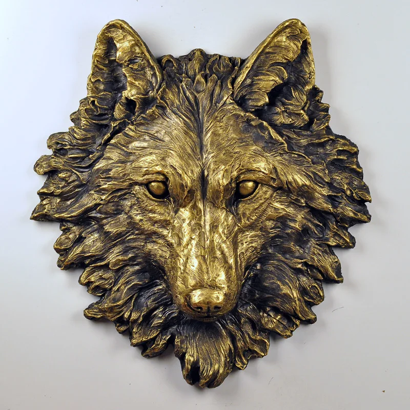 Lion Head Decorative Sculpture wall art Glass Fiber Reinforced Plastic Animal Model Home Decoration