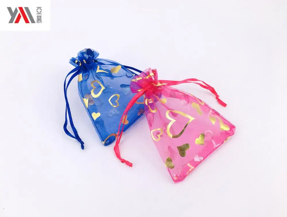 Wholesale Custom drawstring packing cheap organza gift bag