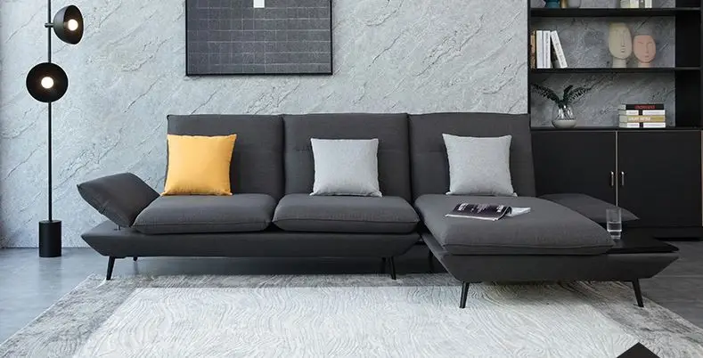 Nordic cloth art sofa sitting room guifei combination can be dismantled and washed modern simple function three-person sofa set