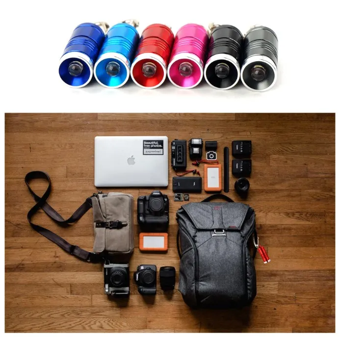 Mini Small Pocket Aluminum Bright Led Handheld Torch Micro Keychain Flashlight With Hook For Outdoor Camping Emergency