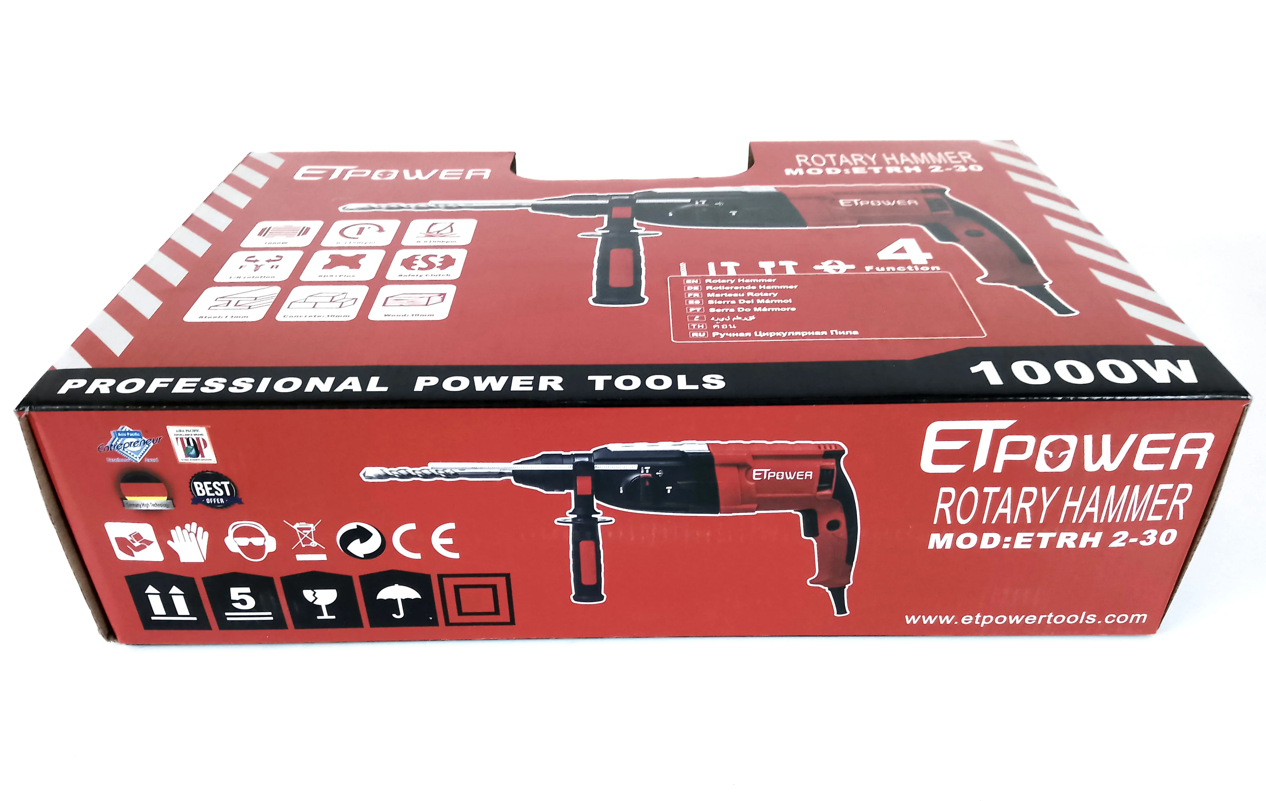 1000W 28mm Sds-plus Rotary Hammer Spare Parts Interchangeable Machine with Chisels for concrete