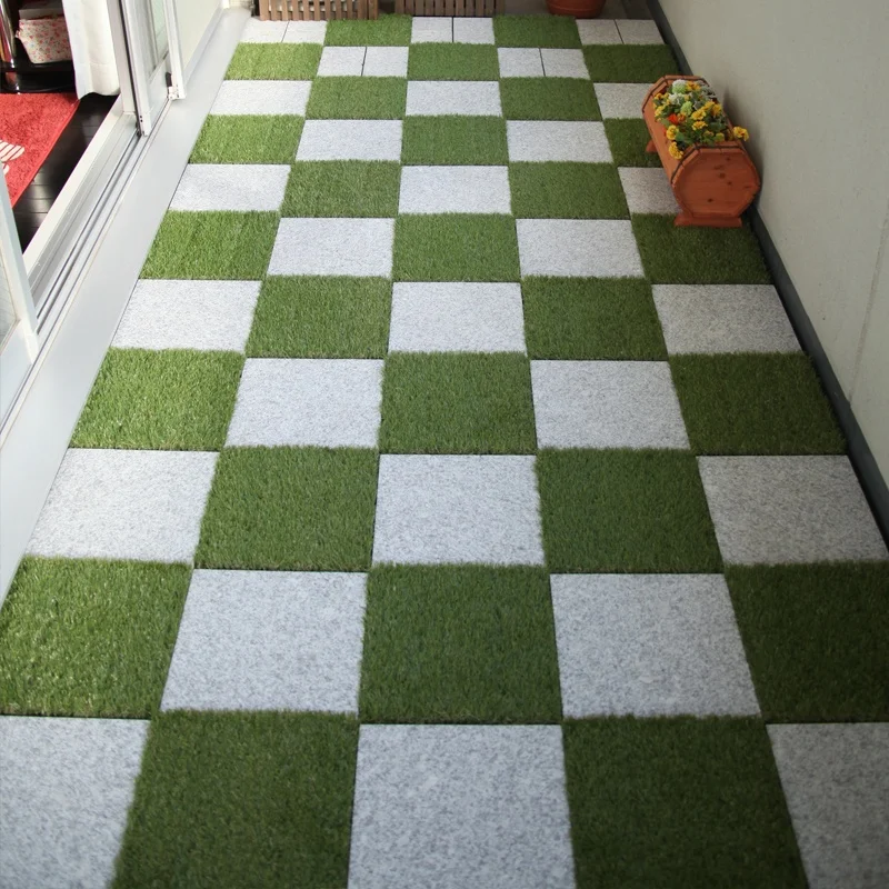 DIY Artificial grass interlocking floor garden tile
