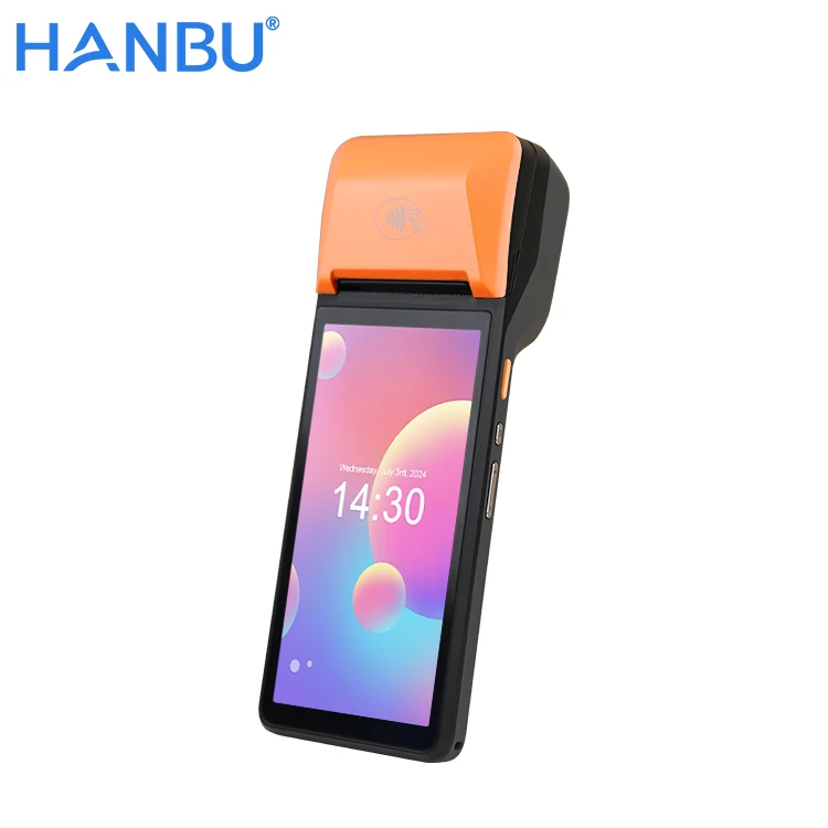 Android 12 ручной высококачественный терминал NFC 4G EFT POS с принтером 58 мм