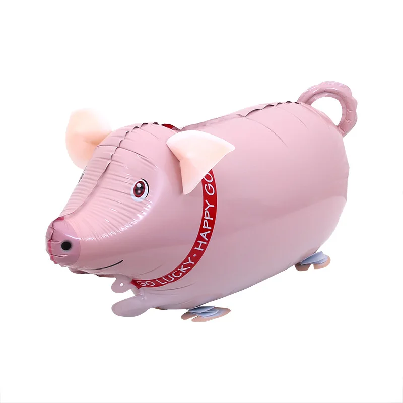 2021 cartoon pet walk aluminum foil balloon walk aluminum film balloon birthday party to push the ground stall ball wholesale