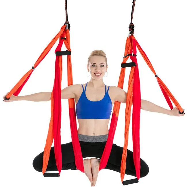 Sling inversion aerial yoga hammock set, gym exercise flying parachute columpio de yoga swing