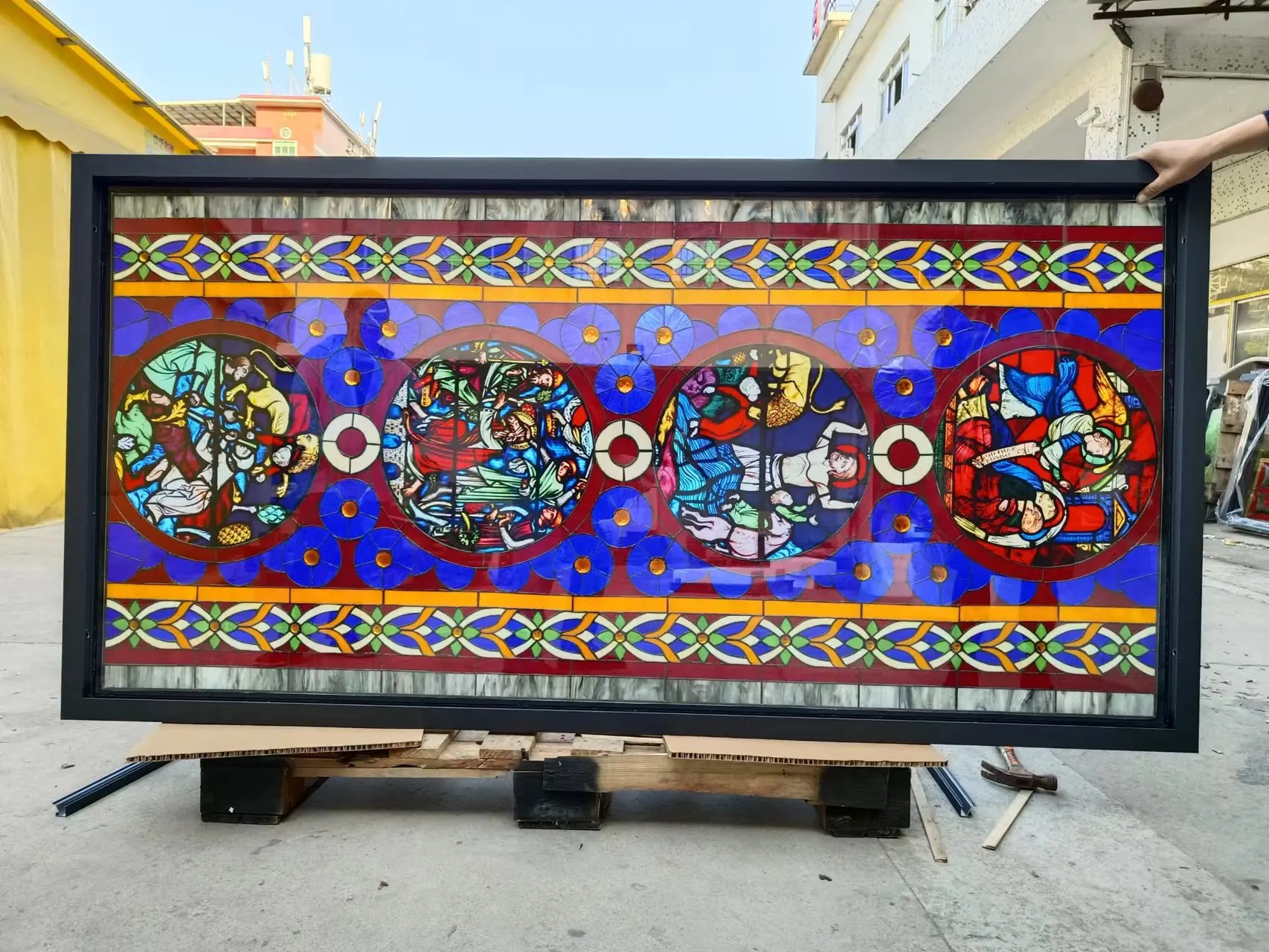 Customized Decor Mosaic Tiffany Style Chinese Stained Glass