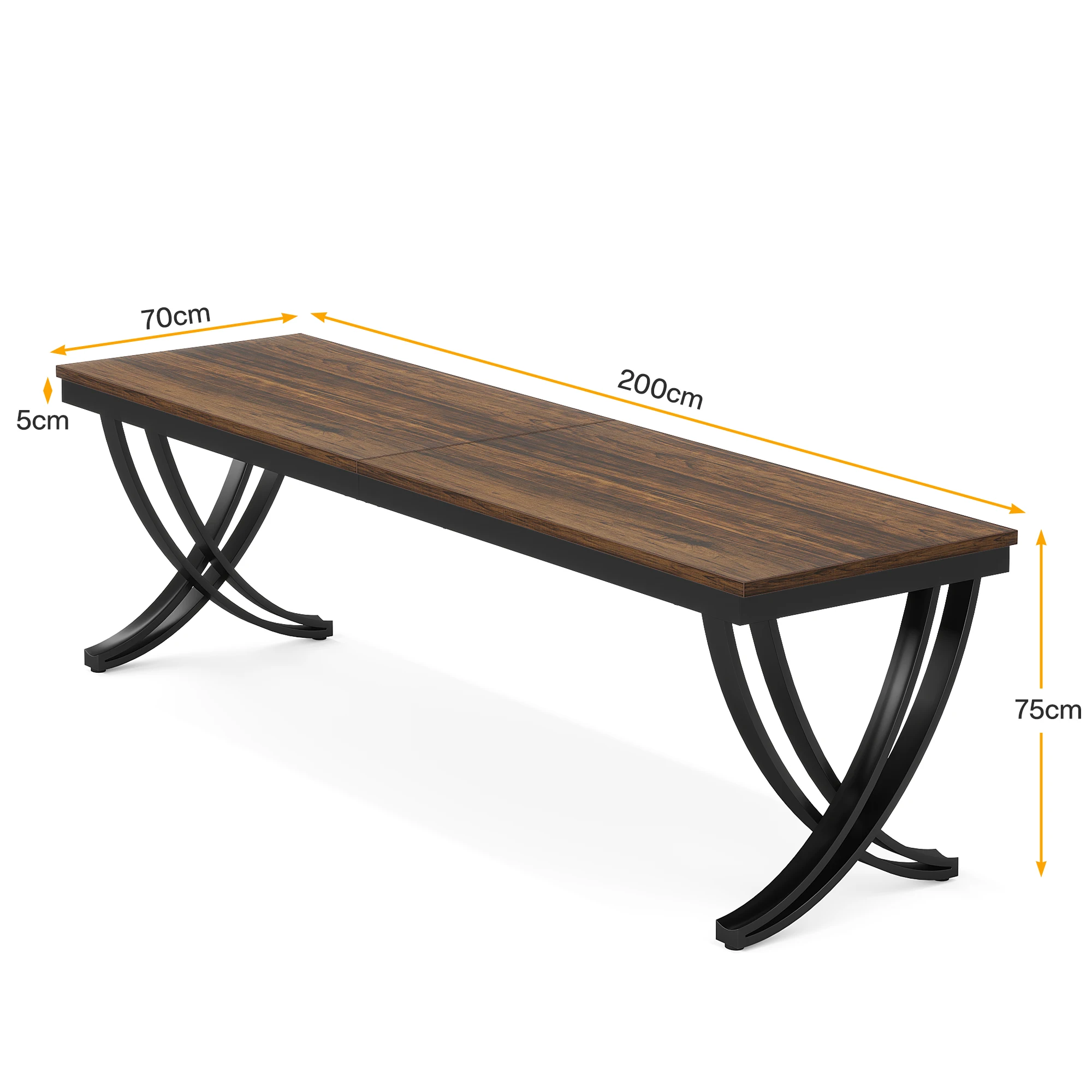 Tribesigns Hot Wooden Rectangle Two Person Desk Industrial Double Computer Desk with Metal Frame Tables