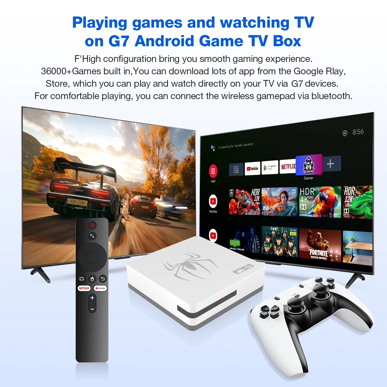 Newest G7 game box Allwinner H618 Android 12 HD 4k video game console 2.4G dual wifi Wireless PS 5 Gamepad video game consoles