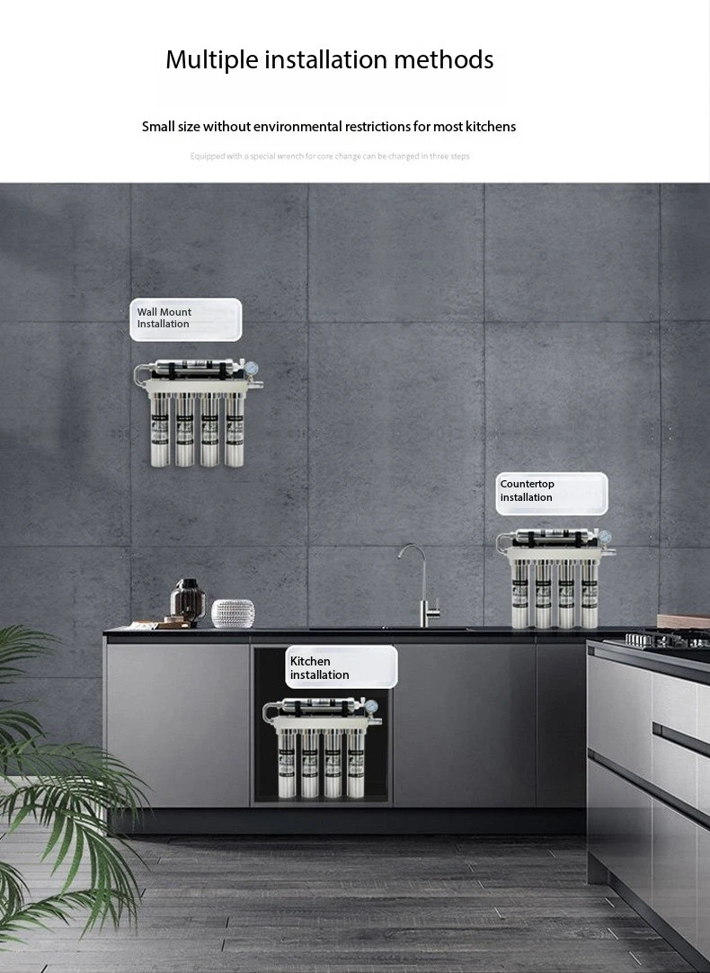 kitchen sink stainless steel SS304 water purifier 5 stages reverse osmosis system water filter system for home drinking