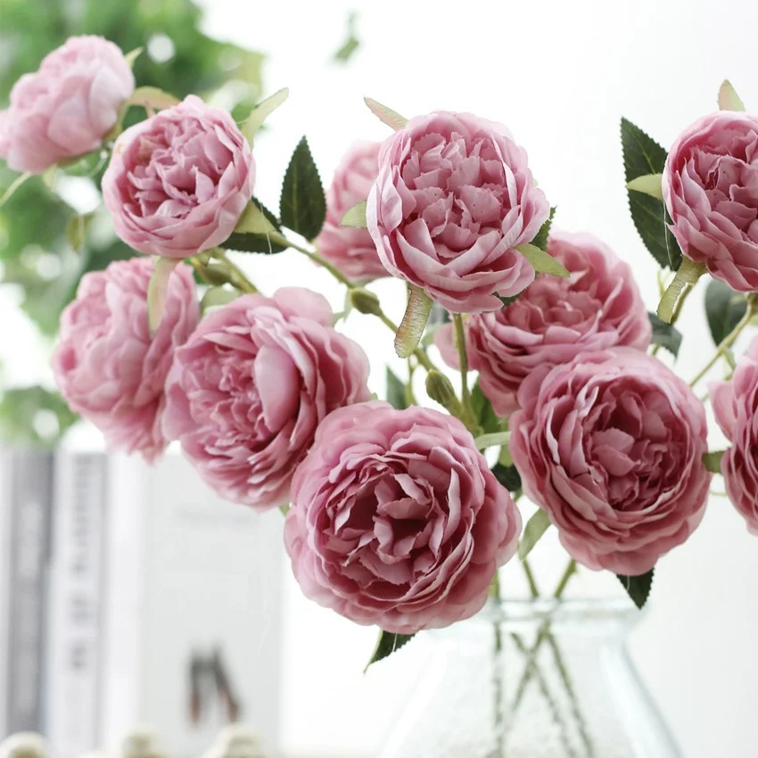 High quality  soap flower silk flowers real touch peony