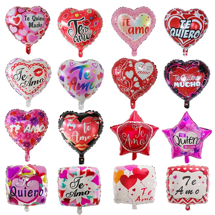 Hot sale Spanish Heart Te Amo para san valentin Globos Quiero Mucho De Amor Foil Balloons For Valentines Day Wedding Party Decor