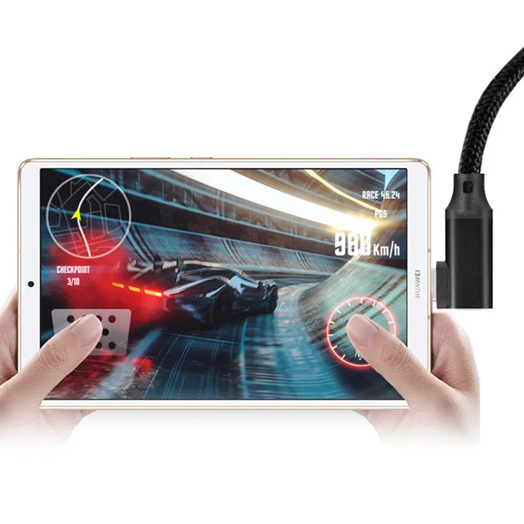 Type-c Double Elbow C to C Data Cable Right Angle 90 Degrees 10 GNE2 Male To Male E-marker Video Cable 100W