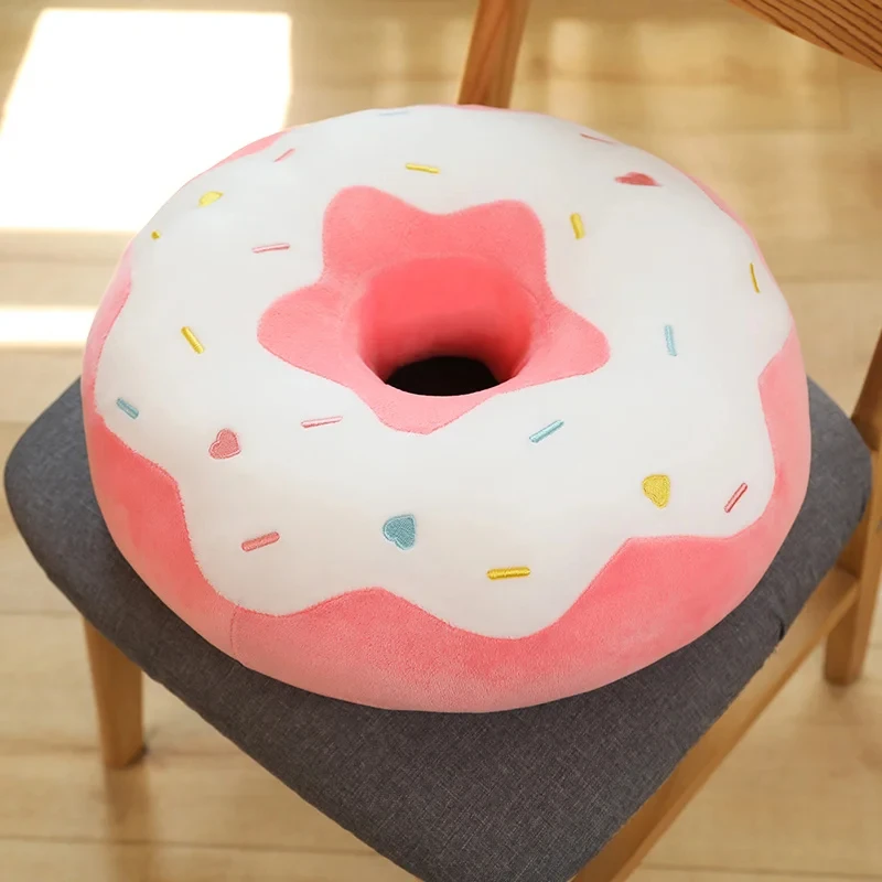 Donut Plush Pillow Like Real Fantastic Ring Shaped Food Plush Soft Creative Seat Cushion Head Pillow Christmas Gift