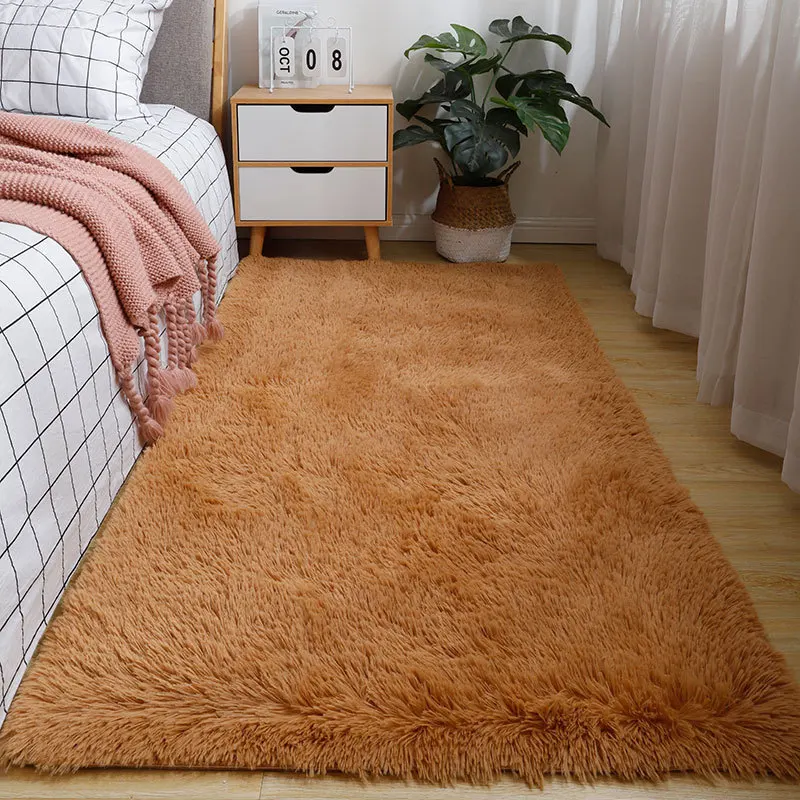 Hot Sale Factory Ins Style Custom Soft Mat Different Solid Tie-dyed Color Plush Rug Living Room Fluffy Carpet