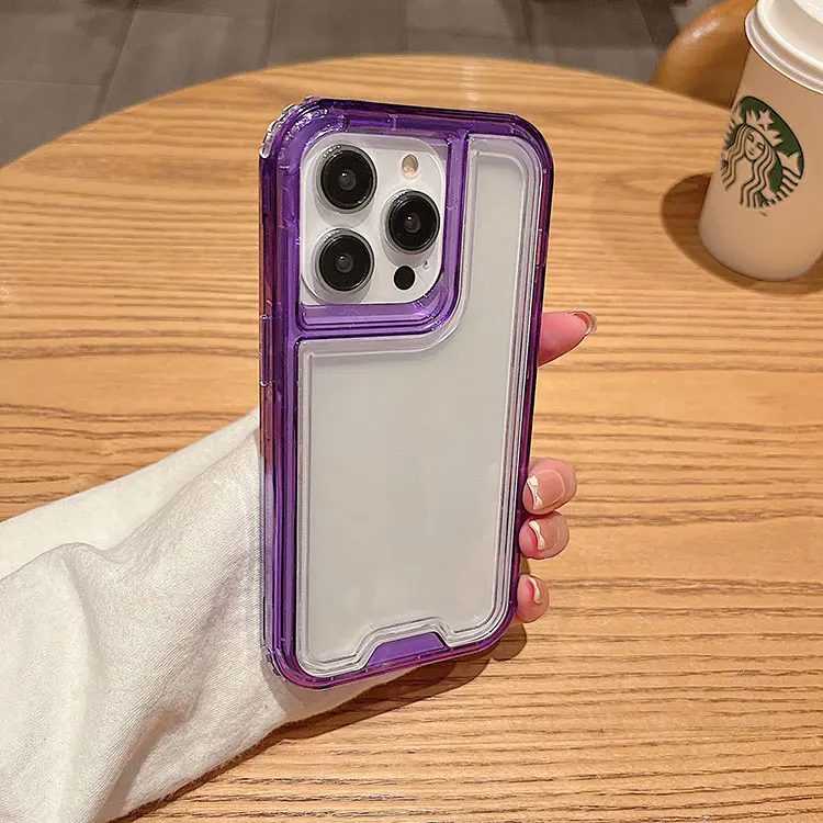 3 In 1Tri Layer Phone Cover for Redmi  Note 12 pro 11 PC TPU Shockproof Protective Clear Neon Yellowing Mobile Back Cover Case