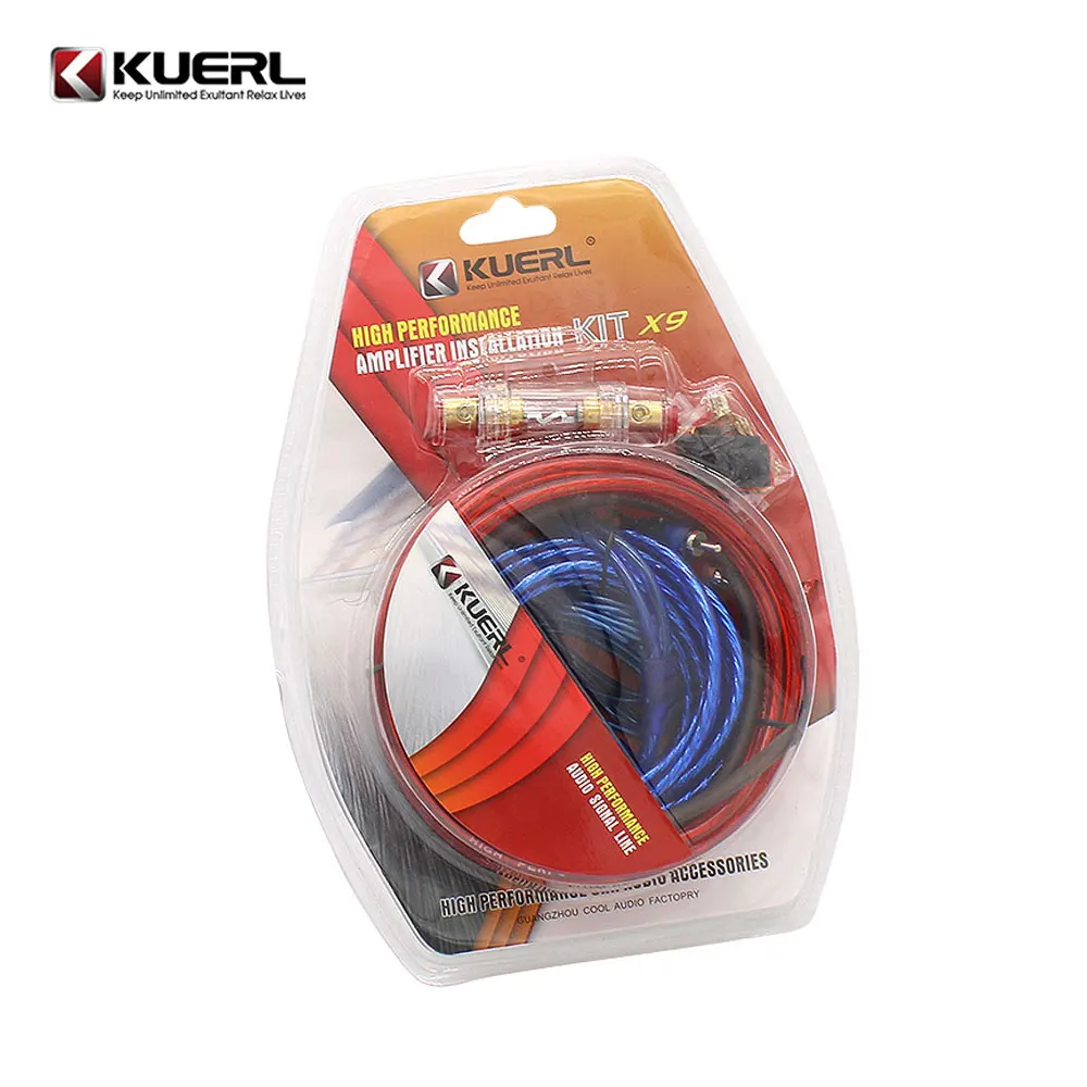 Factory supply 1200w car amplifier wiring Kits 10GA speaker cable for car subwoofer