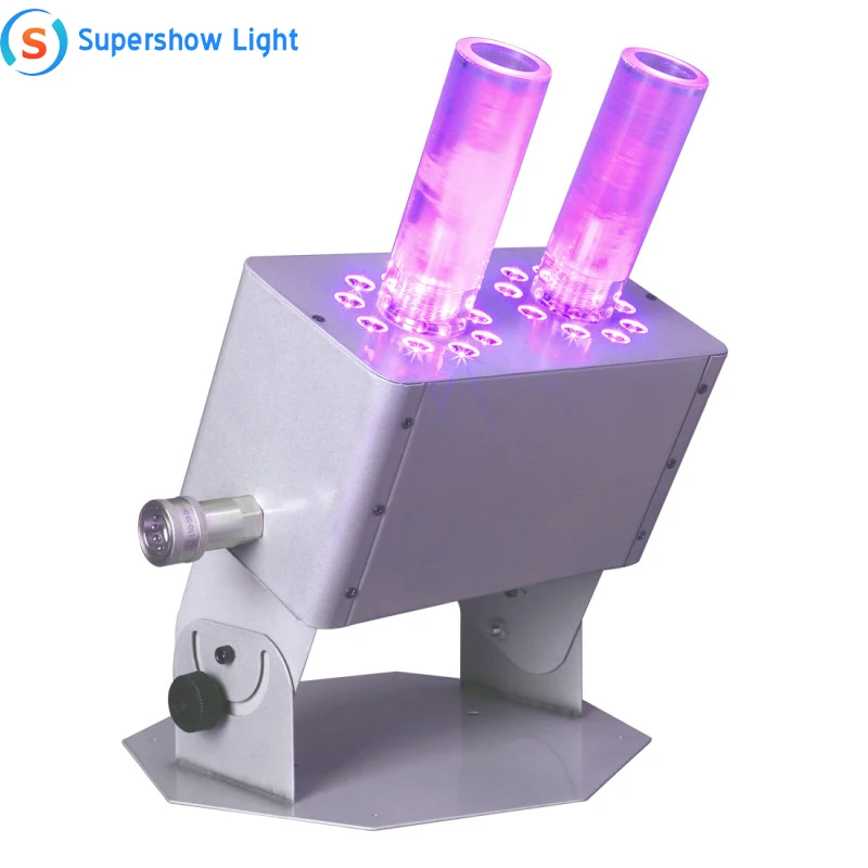 Stage Strong effect LED Co2 Jet Machine 18x 3W RGB Double heads Smoke Machine DJ Equipment For Night Club Party