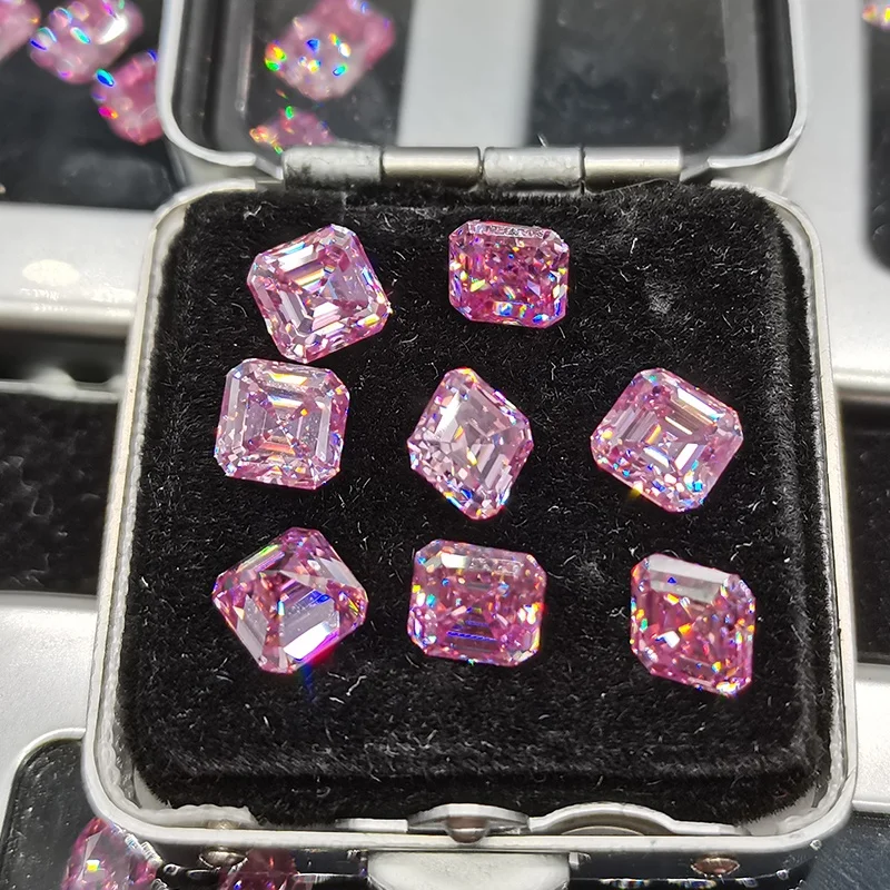 Оптовая продажа причудливой формы Муассанит синтетический алмаз 0.8ct 1.5ct 2 карат огранка Ашер розовый с сертификатом производство