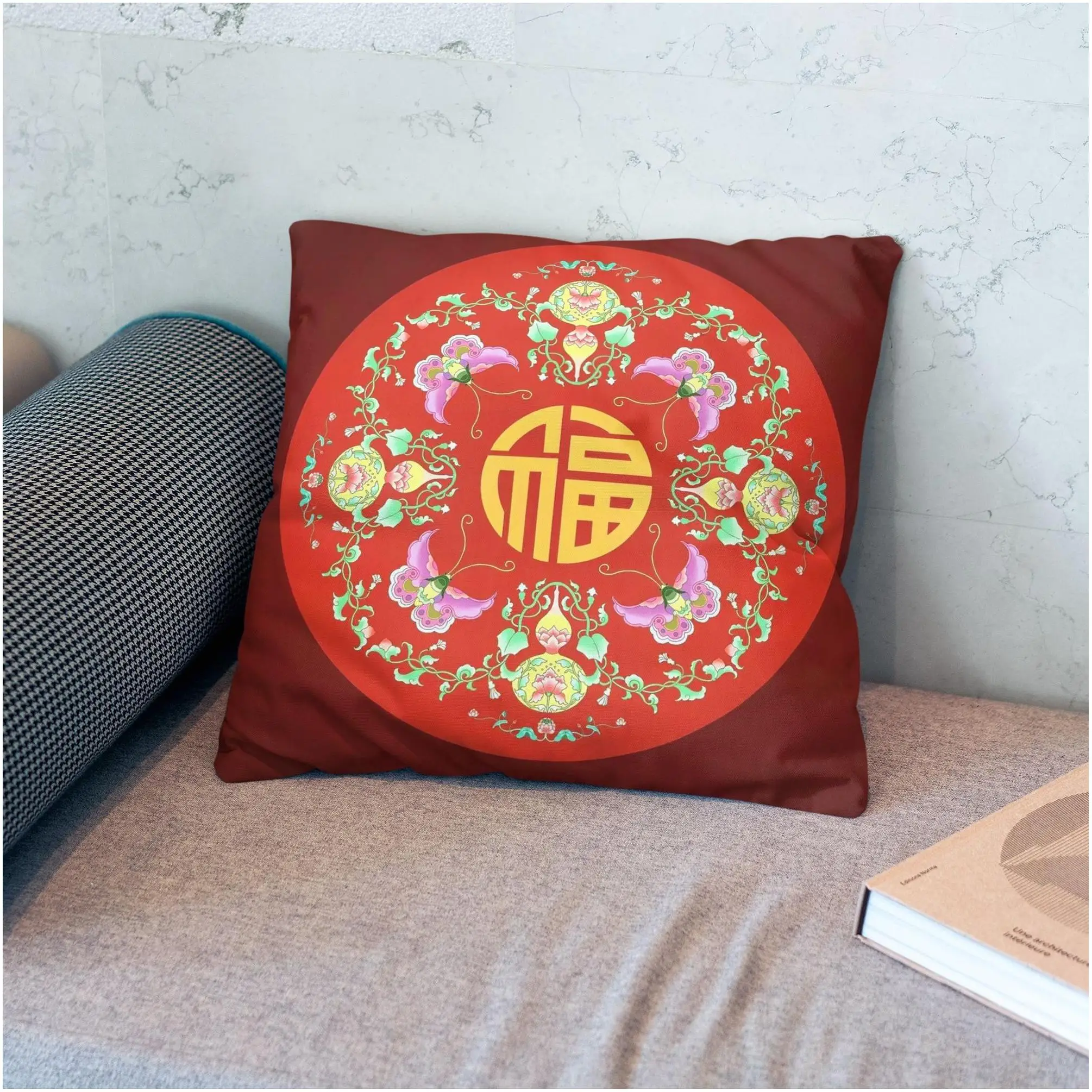 Custom Cushion Cases Soft Geometric 100% Polyester  Polyester Cotton Anti-Bacteria Air-permeable pillowcase