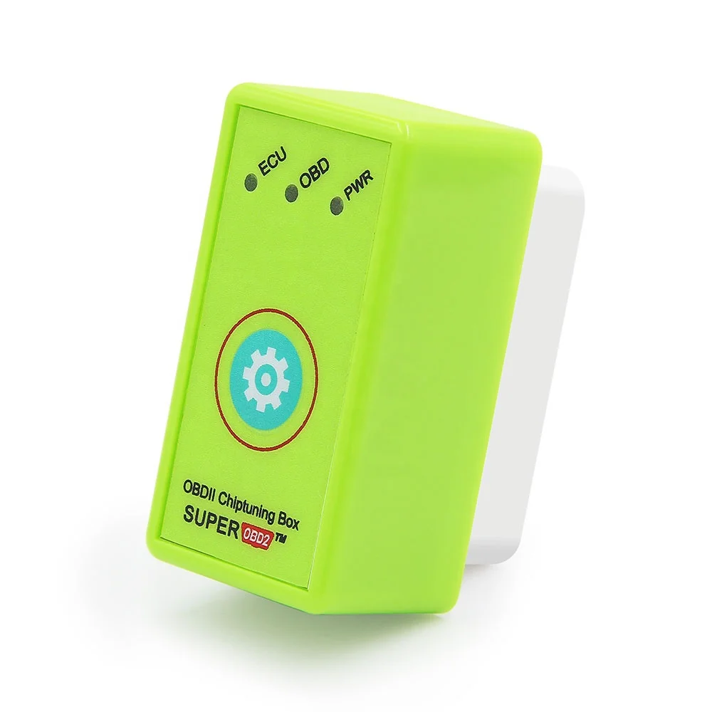 Green Color SuperOBD2 ECOOBD2 Economy Chip Tuning Box Fuels Saving for Petrol Cars