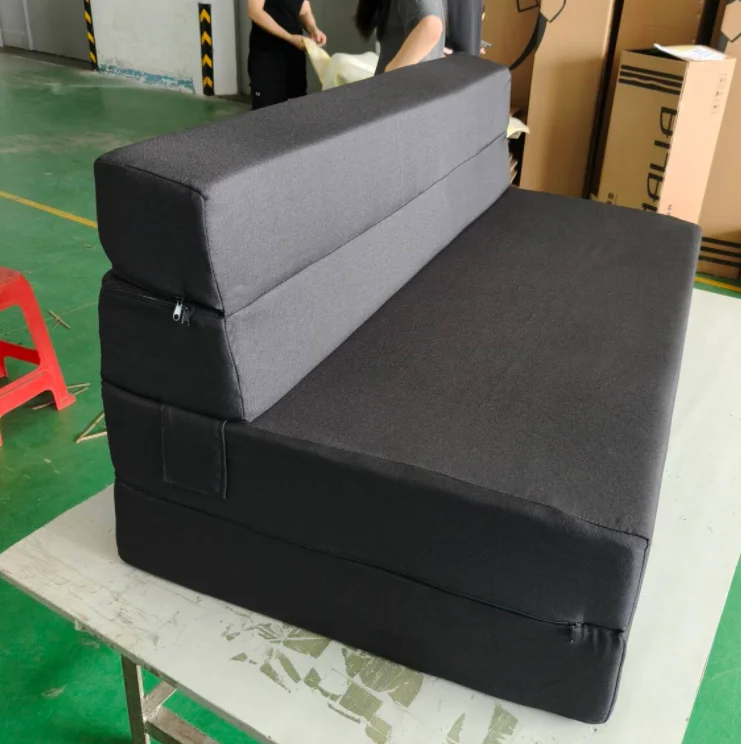 Fold  Mattress, Portable Floor Couch with Washable Cover, Foam Filling Living Room Furniture Foam Fold Sofa Bed