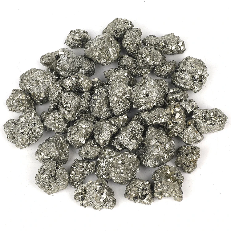 Raw Tumbled Peruvian Iron Pyrite Quartz Crystal Cluster Beads Ore Raw Stone Price for Sale