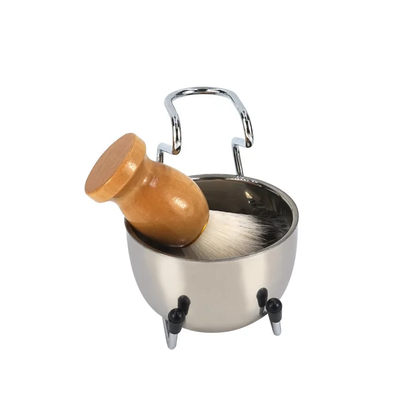 Мужской набор для бритья включает бритву из нержавеющей стали и держатель для кистей, чашку для мыла из нержавеющей стали, кисть для бритья барсука