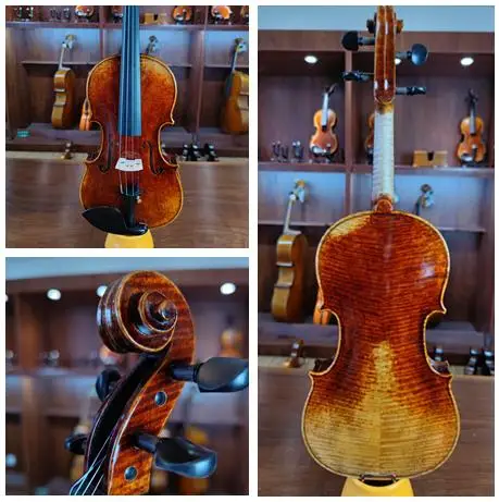 Competitive Customized Professional Flamed handmade 4/4-1/16 violin