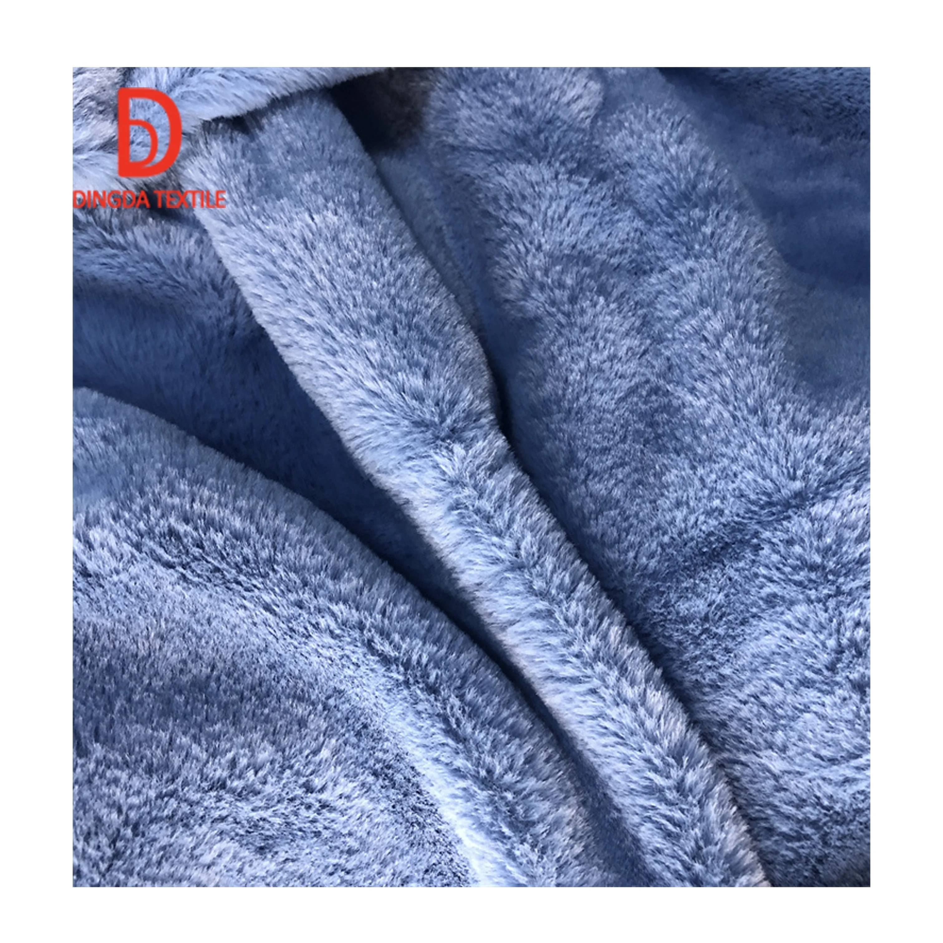 Environmental protection thickened plush imitation rabbit hair soft warm blanket fabric suitable for scarf clothing fabric