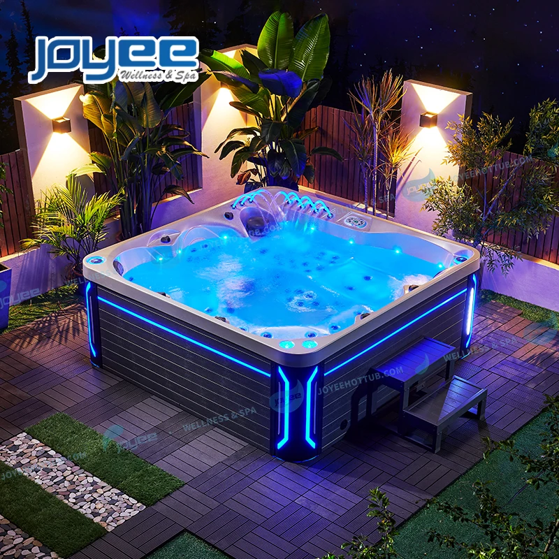 JOYEE Approval Outdoor Whirlpool Massage Balboa Acrylic Spa With Led Lights whirlpool bubble spas jacuzzier spas and hot tubs