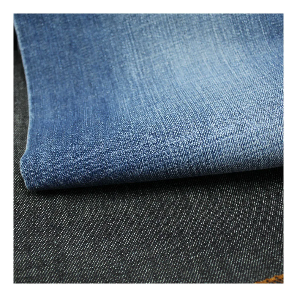 Fashion 600d polyester weft denim fabric with no slub regular cvc denim