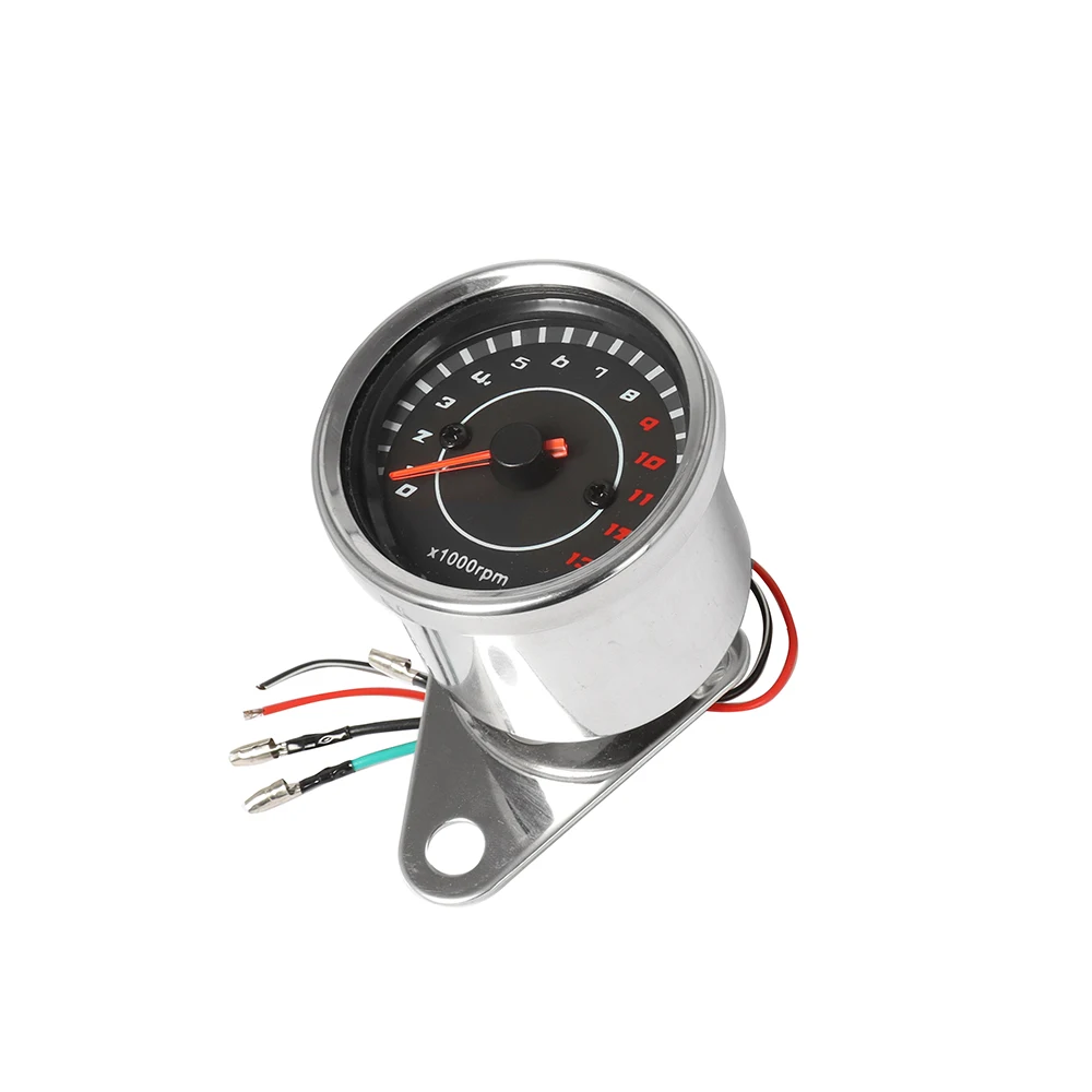 DC 12V Universal Motorcycle Tachometer Electronic Tach Meter Speedometer Gauge LED Backlight 13000 RPM