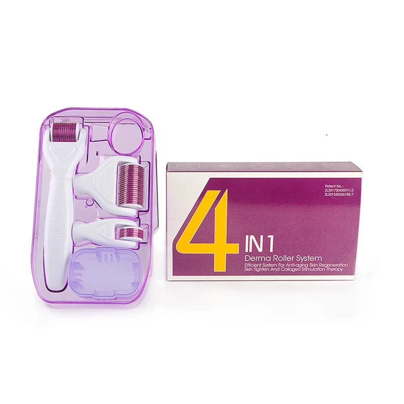DRS 4 in 1 Best Derma Roller Kits Derma Roller 540 Derma Stamp For Face And Body Skin Reviews Microneedling Treatment