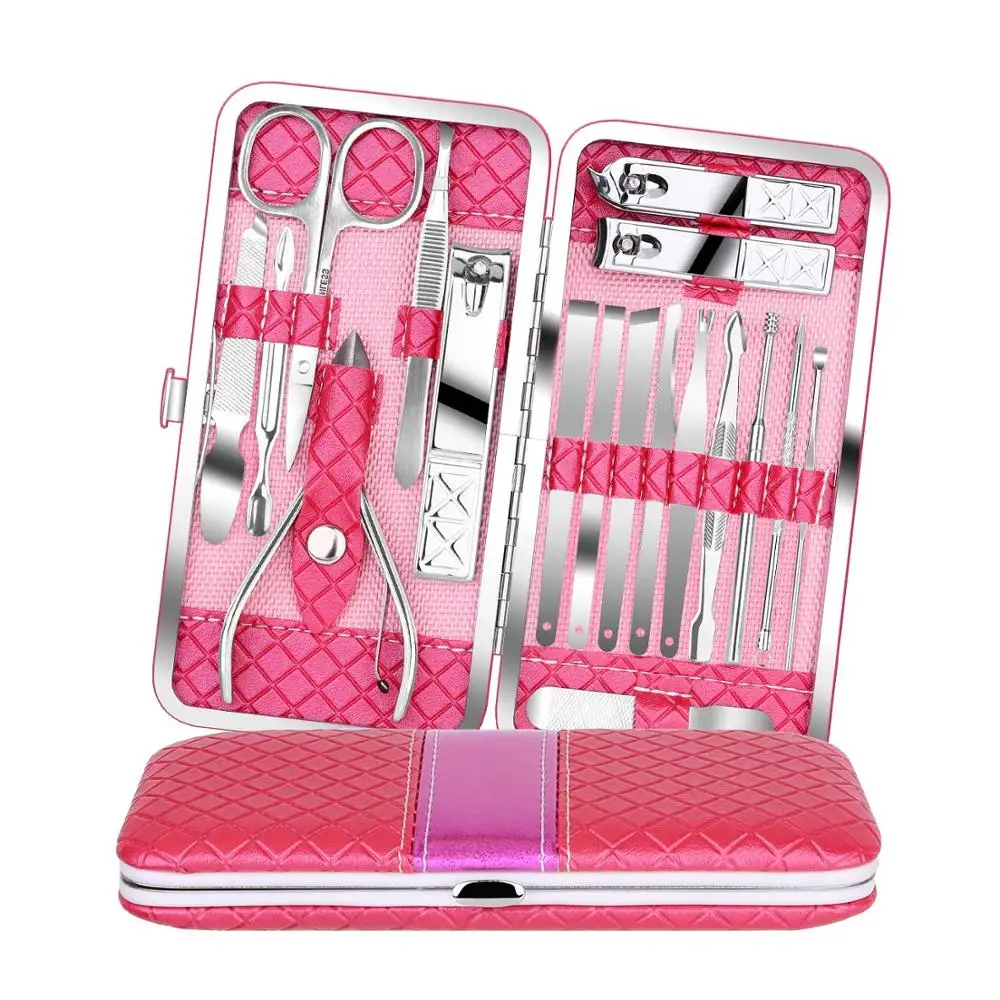 18pcs Manicure Set Pedicure Nail Clippers Set Travel Hygiene Kit Grooming Tool Set