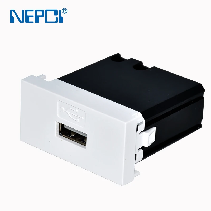 NEPCI Factory 5V2.1A  45*22.5mm Vertical USB A Charger Socket Module XJY-USB-A41 Suitable For Legrand Wall Decorative plate