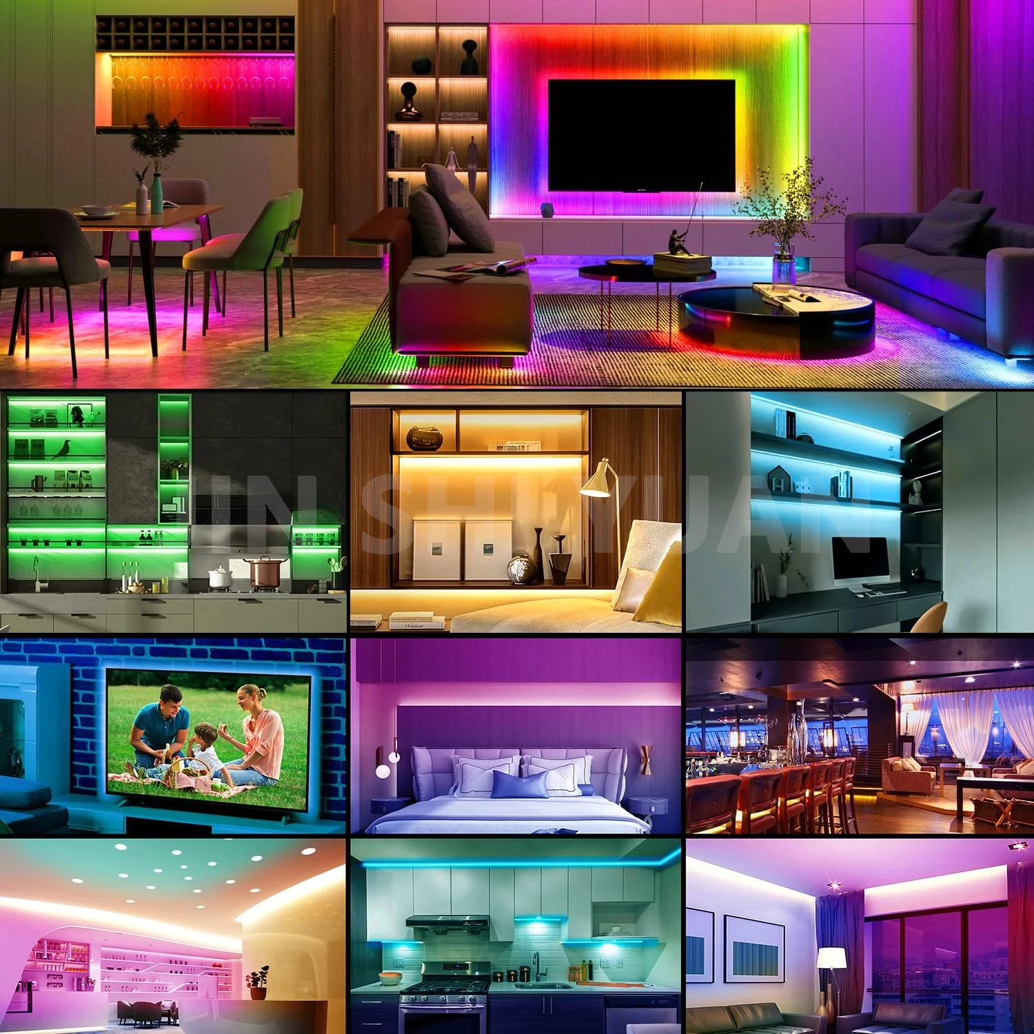 12V Flexible RGB Smart LED Strip Music Sync App Remote Control USB 5V Bedroom TV PC Backlight Ambient SMD 5050 Led Strip Light