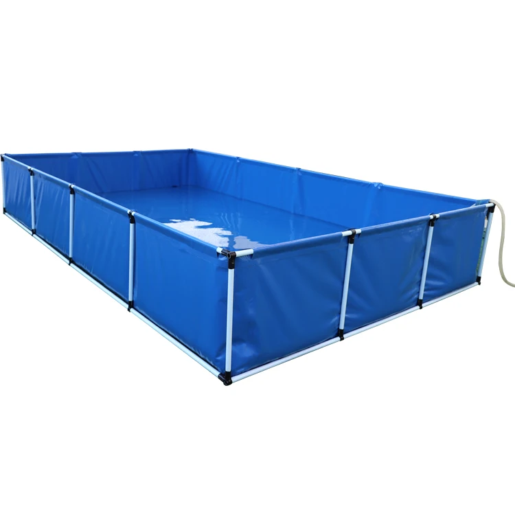 Best quality ECO certificate Custom biofloc pvc artificial fish farming tank pond with stainless frame