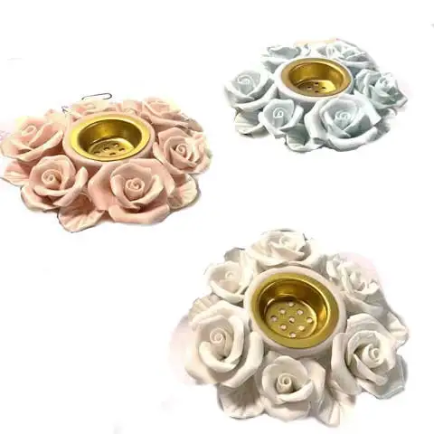 Оптовая продажа, многоцветная церковная курильница в форме цветка, керамическая мраморная керамическая курильница Bakhoor CHTC103