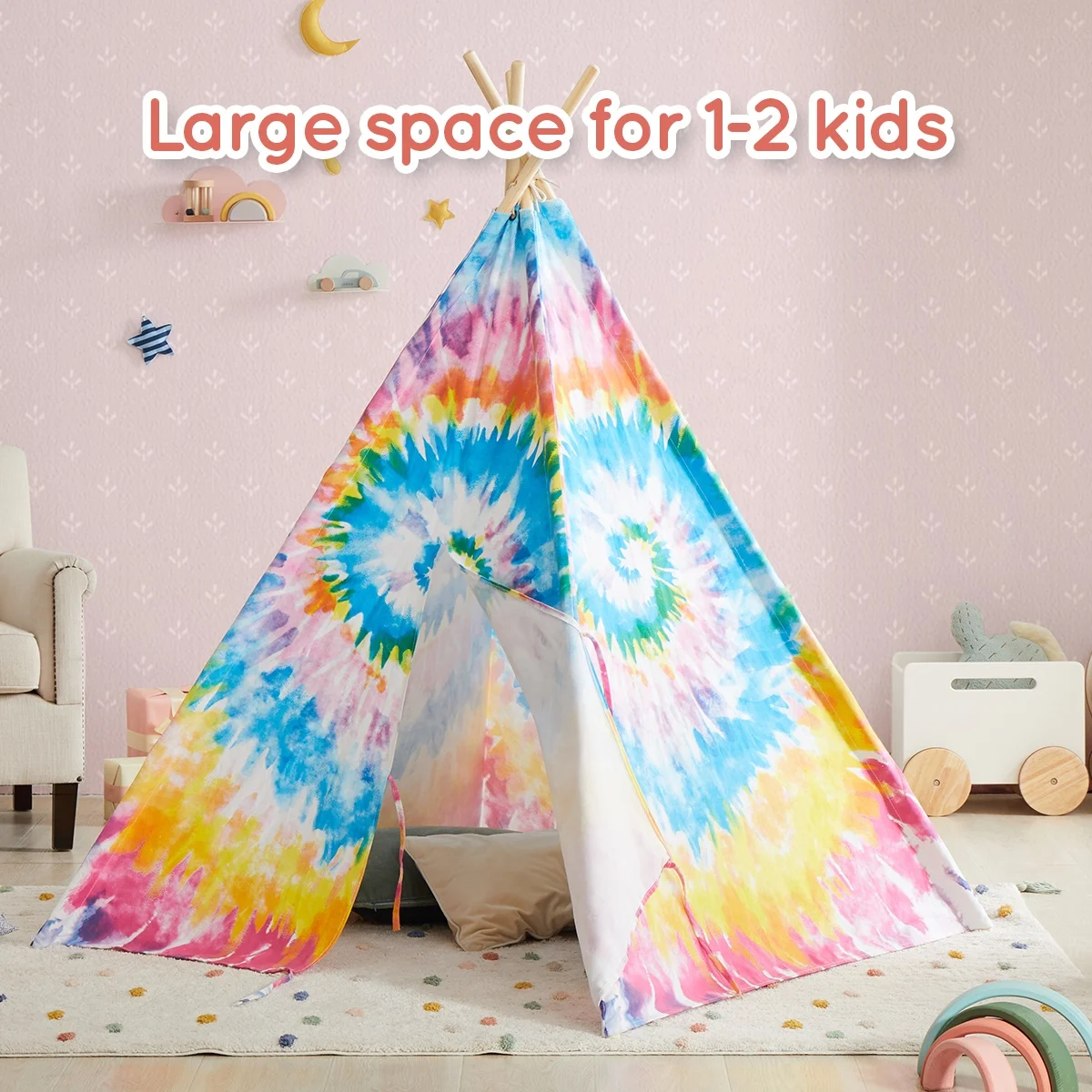 Asweets игровой домик индийский Дети Тип хлопковая Игровая палатка Радужный галстук-краситель вигвам палатка для детей