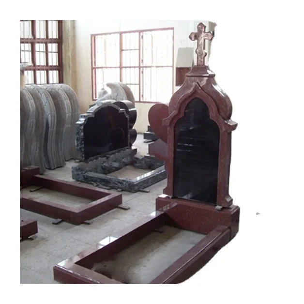 Natural China Modern Design Maple Red  Granite Monument Tombstone Wholesales