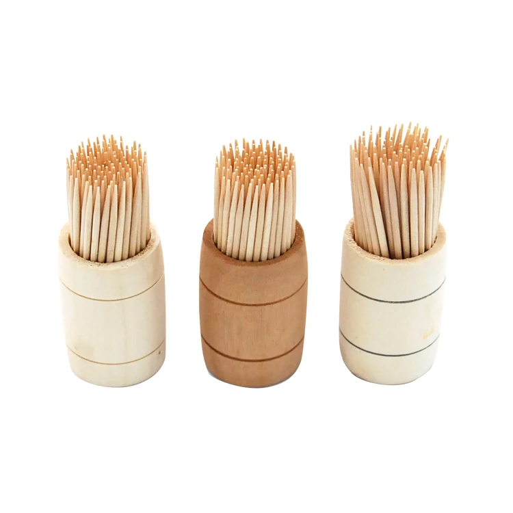 China Manufacture New Design Hot Sale Drum Bottle Wooden Toothpicks