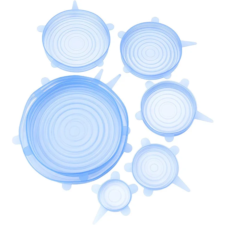 Food Grade Reusable Food Saving Container Lid Sets Stretchy Bowl Covers Flexible Silicone Stretch Lids