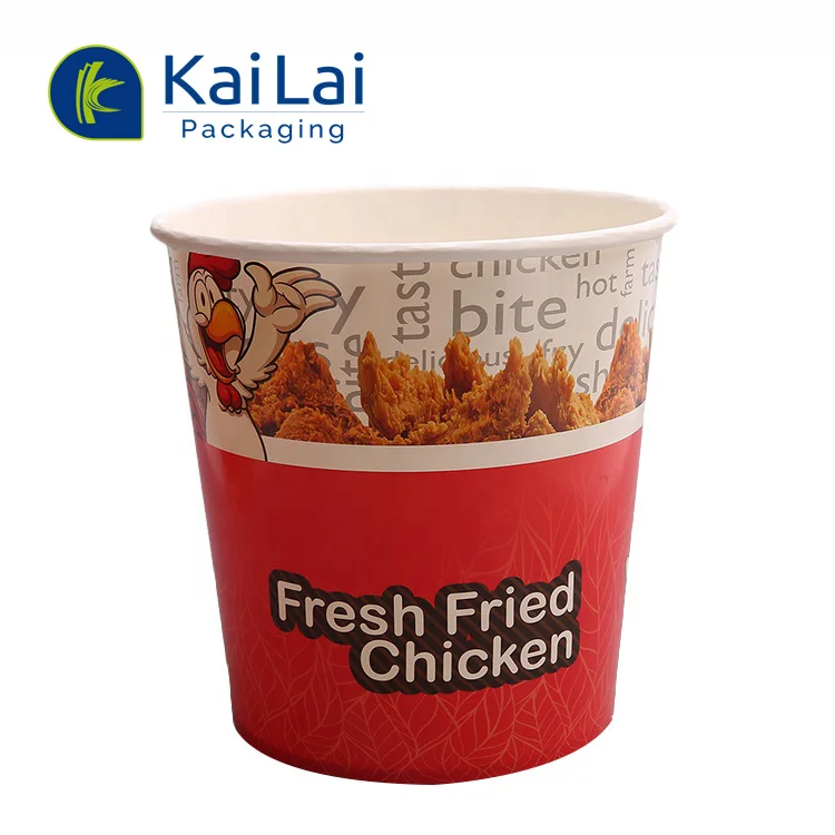 Custom Paper 85 165 oz Bucket Take Away Food packaging popcorn tubs disposable paper Container Fried Chicken bucket