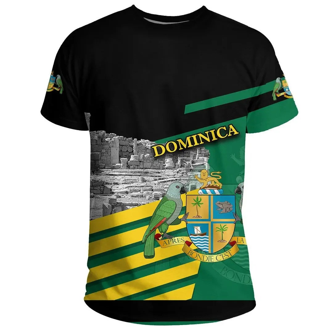 Dominica Element Mans Summer Clothing Tops Tee Wholesale Price Fancy Male Short Sleeve Customize Comfortable Street Wear T-Shirt