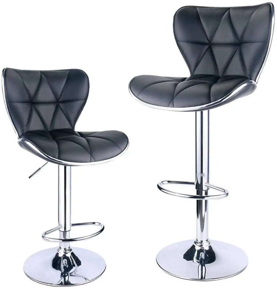 2021 Hot Sell Bar Furniture PU Leather Stool Chairs Modern Restaurant Bar Stool With Back
